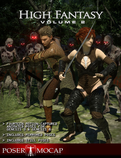 High Fantasy Volume 2 Moves Pack for Daz3D Genesis 3 and Genesis 8