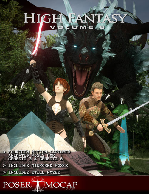 High Fantasy Volume 3 Moves Pack for Daz3D Genesis 3 and Genesis 8