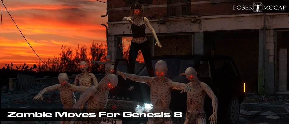 Zombie Moves for Daz3D Genesis 8